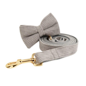 DCA101 Gray Cordurory Dog Bow tie collar 14 → AmazpetSupplies.com DCA101 Gray Cordurory Dog Bow tie collar 14