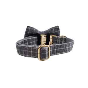 DCA114 Gray Plaid Dog Collar set 12 → AmazpetSupplies.com DCA114 Gray Plaid Dog Collar set 12