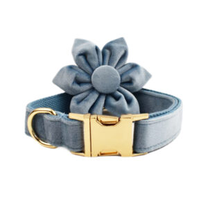 DCA133 Air Force Blue Velvet Dog Collar leash and harness set 14 → AmazpetSupplies.com DCA133 Air Force Blue Velvet Dog Collar leash and harness set 14