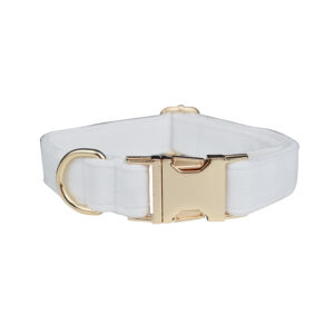DCA149 White Velvet Dog Collar and Leash harness set 2 → AmazpetSupplies.com DCA149 White Velvet Dog Collar and Leash harness set 2