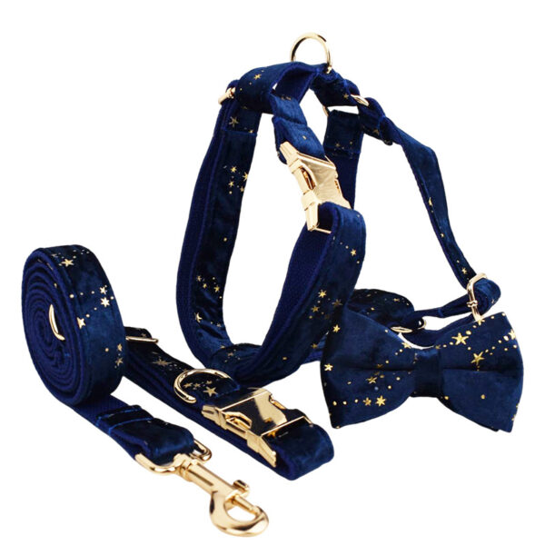  DCA172 Navy Blue Christmas Star Velvet Set 2